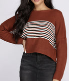 With fun and flirty details, Stripes On Stripes Cropped Sweater shows off your unique style for a trendy outfit for the summer season!