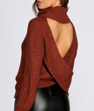 Open Back Turtleneck Sweater