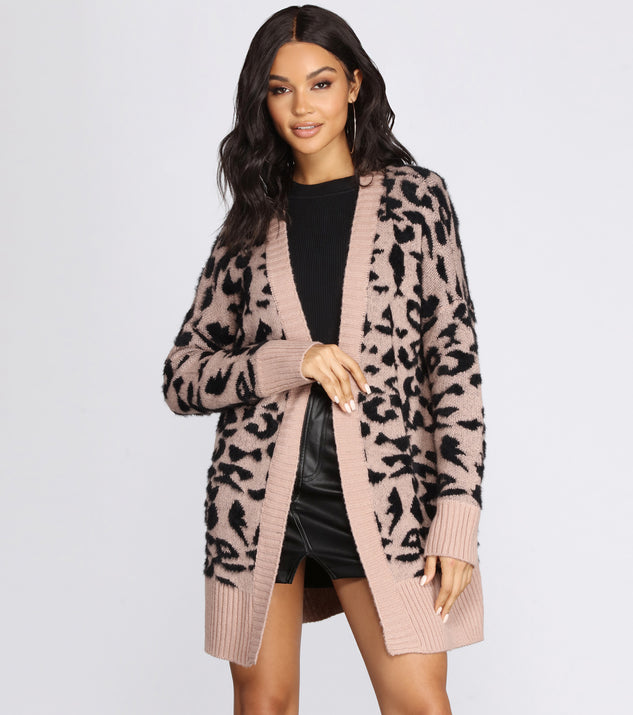 Purrfect Style Leopard Print Cardigan for 2022 festival outfits, festival dress, outfits for raves, concert outfits, and/or club outfits