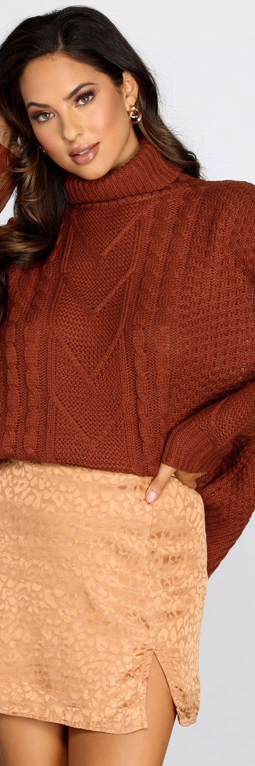 Turtleneck Cabe Knit Sweater