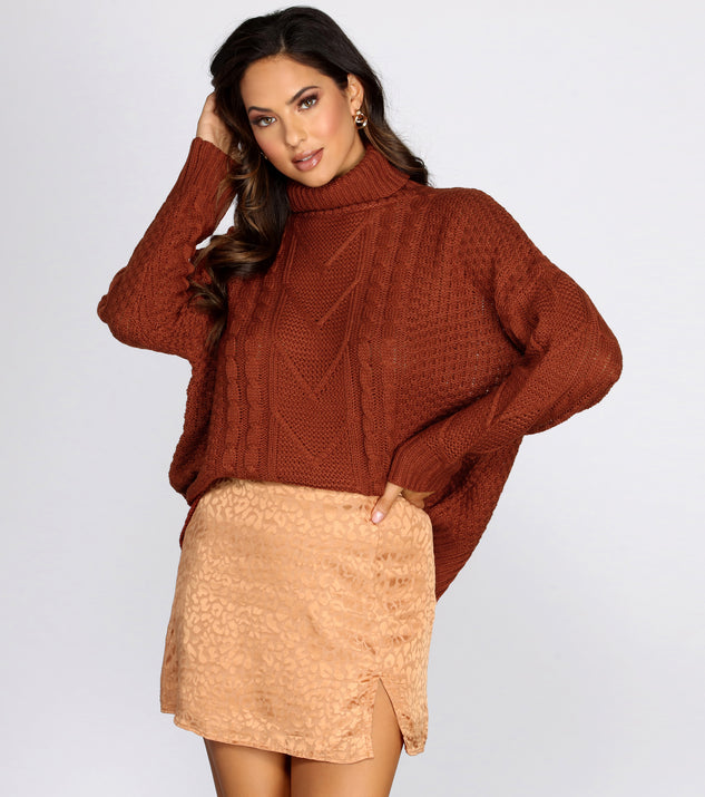 Turtleneck Cabe Knit Sweater