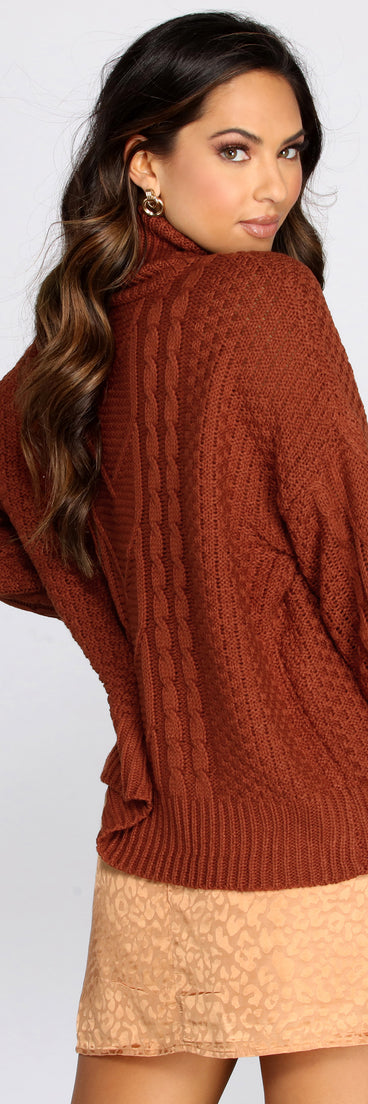 Turtleneck Cabe Knit Sweater