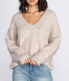 Oversized V Neck Pullover Sweater