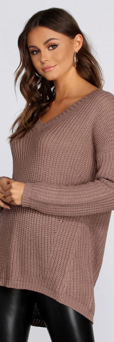 Lattice Back V Neck Tunic