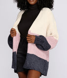 Colorblock Chenille Cardigan
