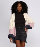 Colorblock Chenille Cardigan