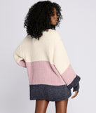 Colorblock Chenille Cardigan