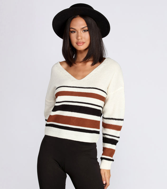 With fun and flirty details, Striped Lattice Back Pullover shows off your unique style for a trendy outfit for the summer season!