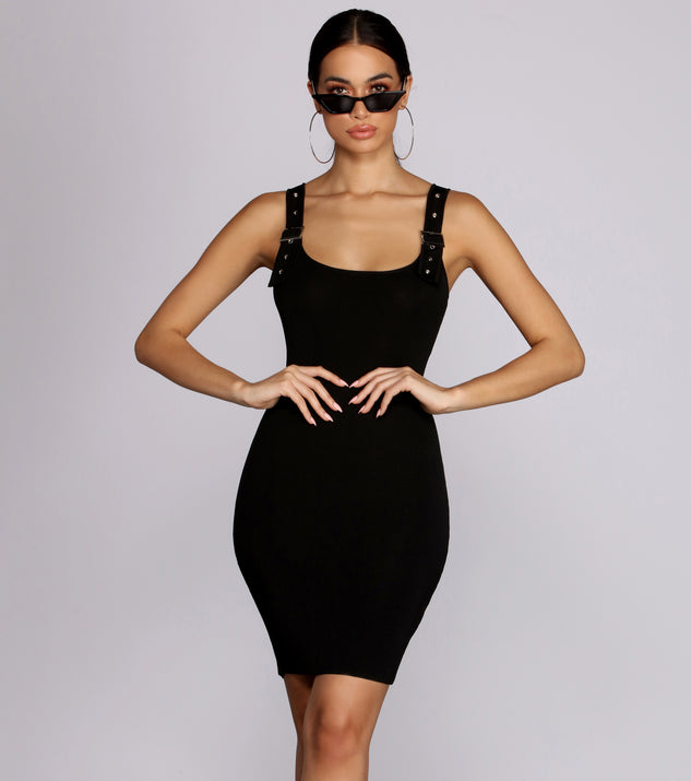 You’ll make a statement in Buckled In Sleeveless Mini Dress as an NYE club dress, a tight dress for holiday parties, sexy clubwear, or a sultry bodycon dress for that fitted silhouette.