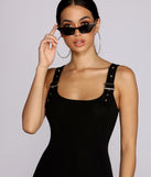 Buckled In Sleeveless Mini Dress