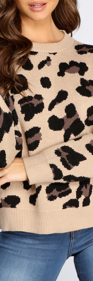 Stay Wild Leopard Print Sweater for 2022 festival outfits, festival dress, outfits for raves, concert outfits, and/or club outfits