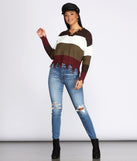 Tattered Color-Block Pullover
