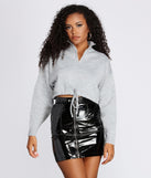 Winter Vacay Mock Neck Cropped Sweater