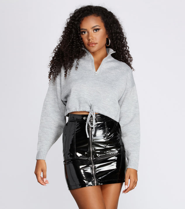 Winter Vacay Mock Neck Cropped Sweater