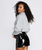 Winter Vacay Mock Neck Cropped Sweater