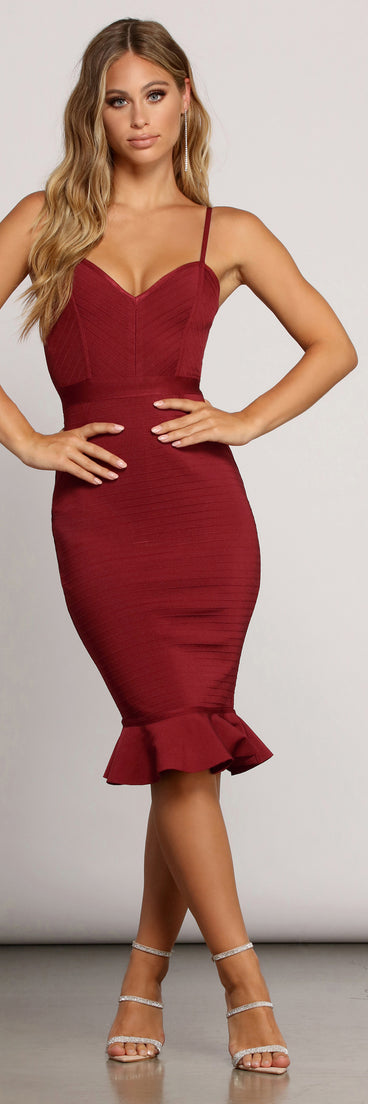 Curves Ahead Bandage Midi Dress