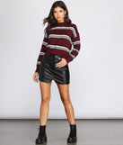 Stripe The Way Mock Neck Sweater
