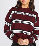 Stripe The Way Mock Neck Sweater