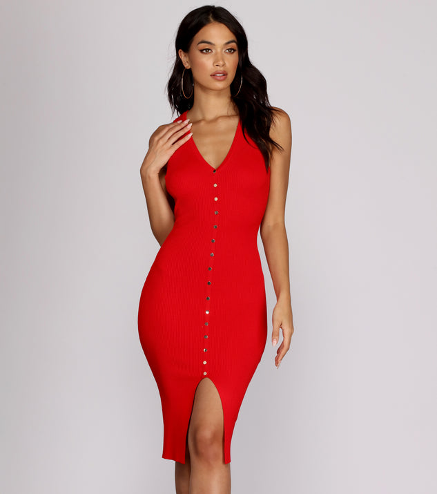It's A Snap Ribbed Dress