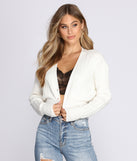 Collegiate Ribbed Crop Cardigan