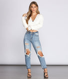 Collegiate Ribbed Crop Cardigan