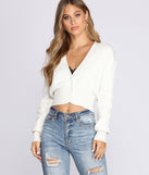 Collegiate Ribbed Crop Cardigan