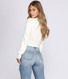 Collegiate Ribbed Crop Cardigan