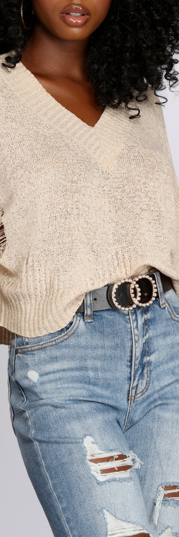 Threads Deconstructed V-Neck Sweater