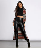 Stripe About Now Long Line Cardigan