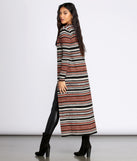 Stripe About Now Long Line Cardigan