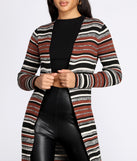 Stripe About Now Long Line Cardigan