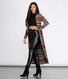 Stripe About Now Long Line Cardigan