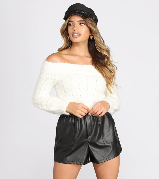 With fun and flirty details, Chenille Cable Knit Crop Top shows off your unique style for a trendy outfit for the summer season!