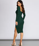 Here's The Scoop Front Slit Midi Dress