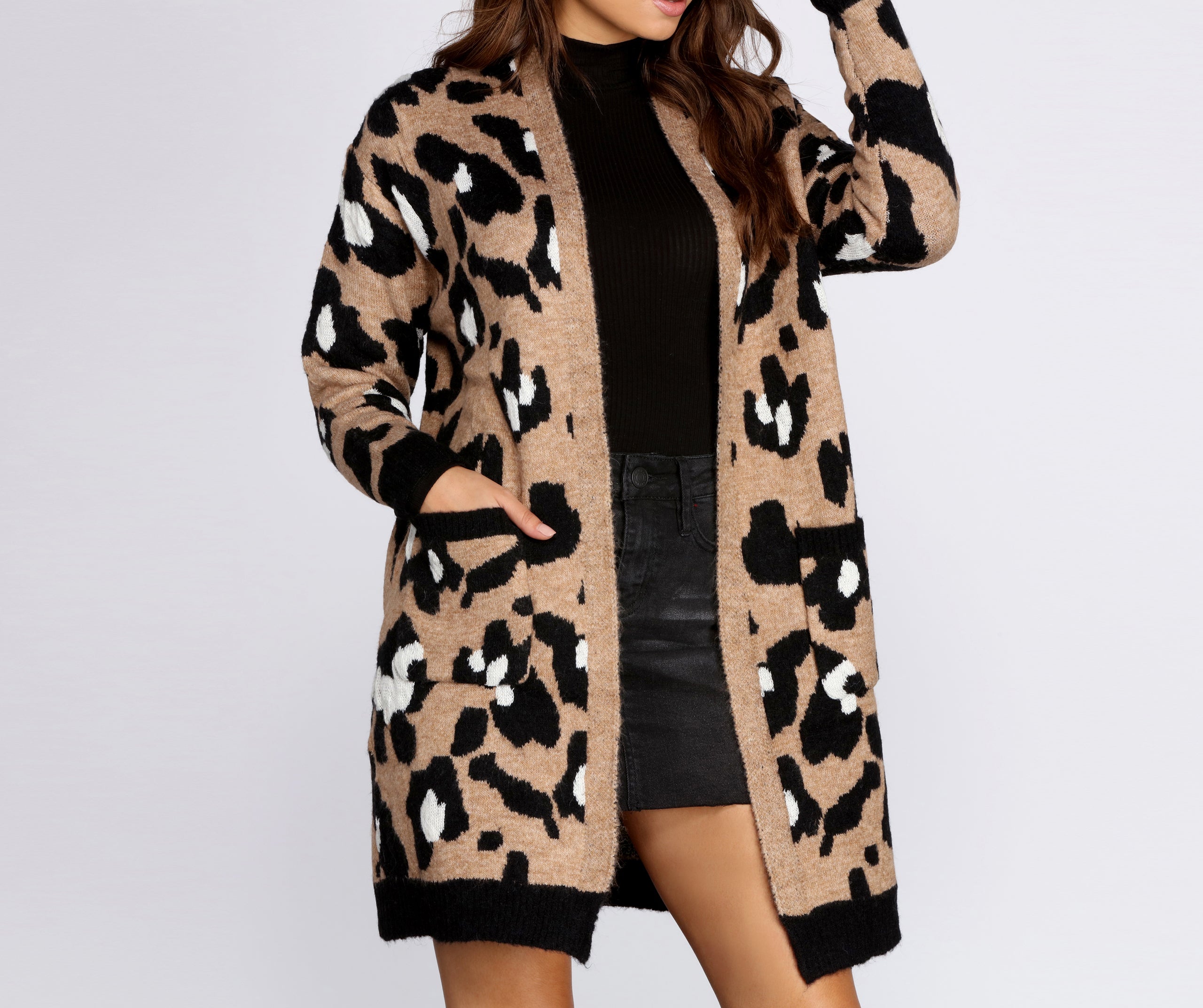 トップス 22AW COOHEM LEOPARD TWEED CARDIGAN 22AW COOHEM LEOPARD TWEED CARDIGAN