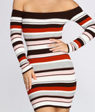 Striped Off The Shoulder Mini Dress