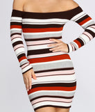 Striped Off The Shoulder Mini Dress
