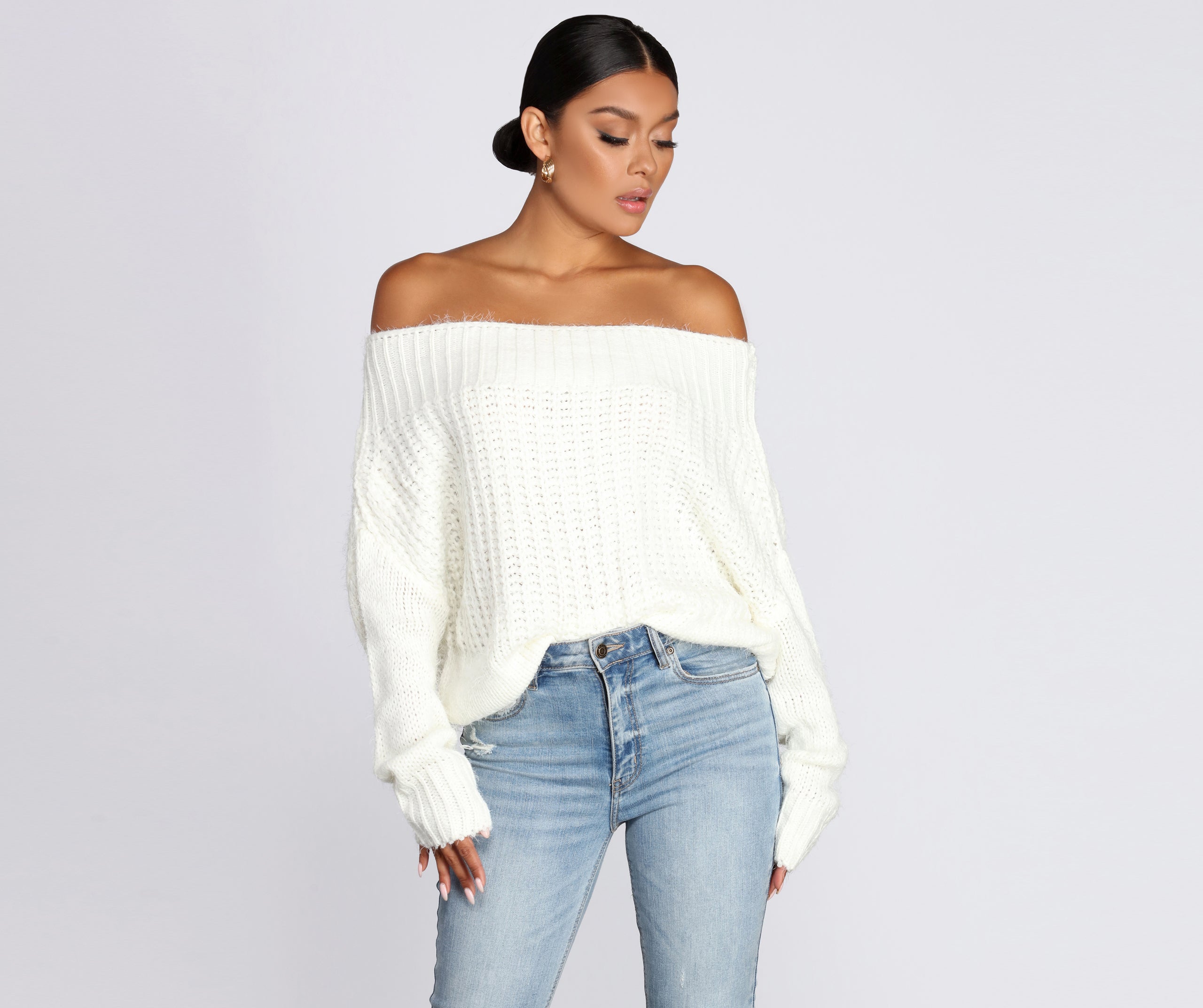 Knit Off Shoulder Sweater | Windsor