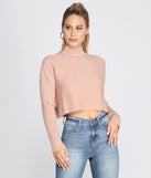 With fun and flirty details, Sweater Weather Mock Neck Cropped Top shows off your unique style for a trendy outfit for the summer season!