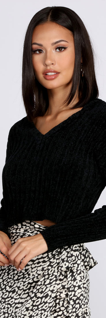 Cozy Chenille V-Neck Sweater