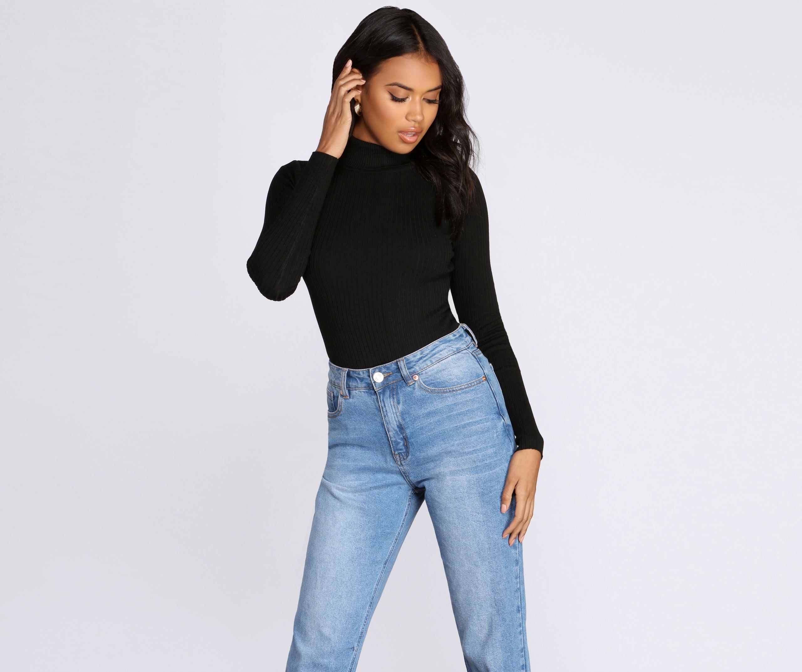 Keep It Cozy Turtleneck Sweater Bodysuit | Windsor