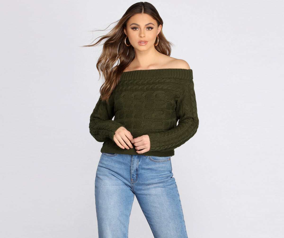 Knits A Look Off Shoulder Sweater