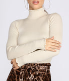 Ribbed Knit Turtleneck Top