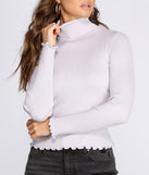 Ribbed Knit Turtleneck Top