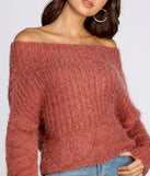 Off The Shoulder Angora Knit Sweater