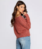 Off The Shoulder Angora Knit Sweater