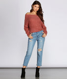 Off The Shoulder Angora Knit Sweater