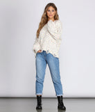 With fun and flirty details, Cozy Cute Confetti Knit Sweater shows off your unique style for a trendy outfit for the summer season!