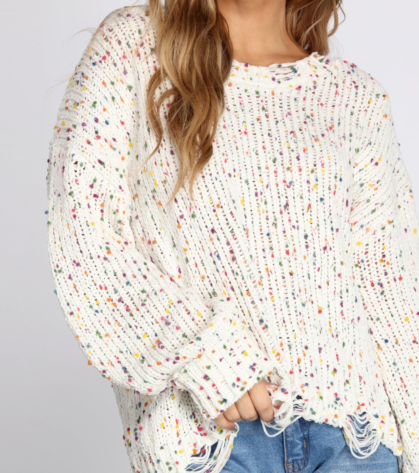 Cozy Cute Confetti Knit Sweater & Windsor