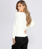 With fun and flirty details, Wide Neck Cable Knit Sweater shows off your unique style for a trendy outfit for the summer season!